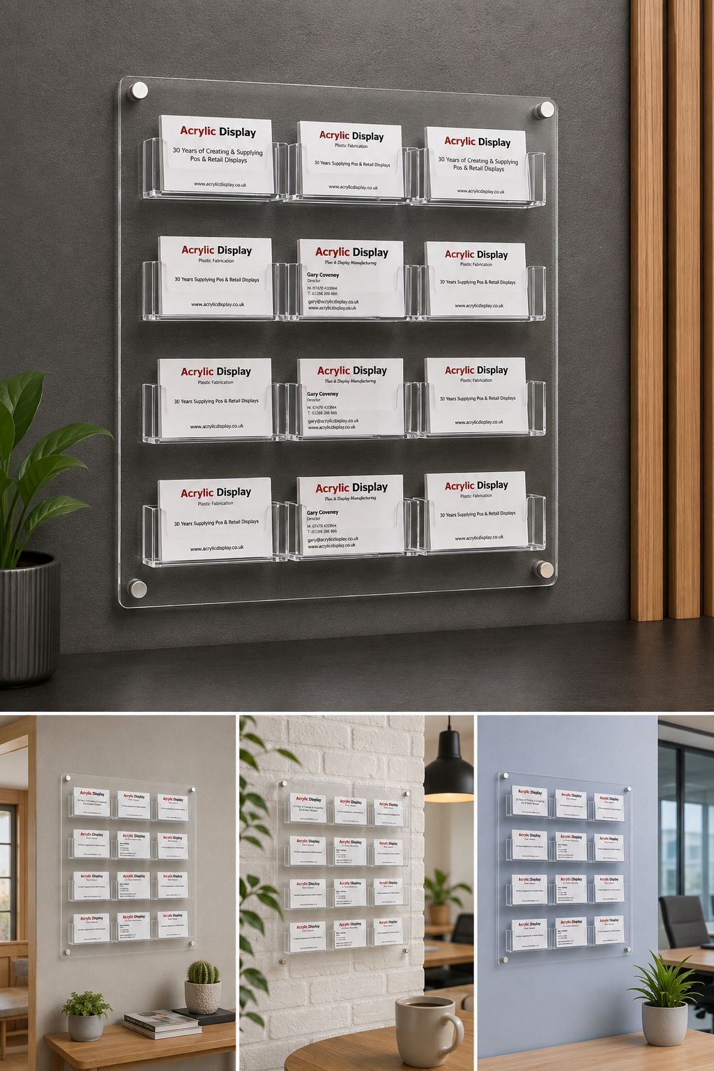 Business card holders wall mounted 12 pockets