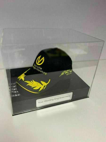 Display Case Baseball Cap Memorabilia for all Sports. Personally Engraved