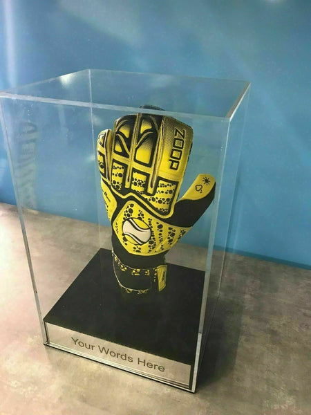 Goal keeper Glove Display Case Personalised Engraved