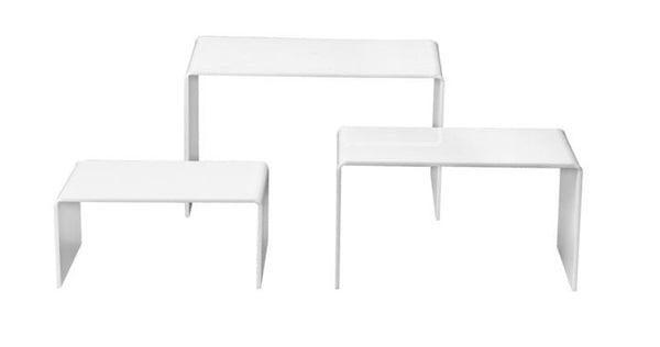 Riser / Bridge Display 1 Step Acrylic display / 200mm Wide x 100mm Deep, 3 Heights Per Pack