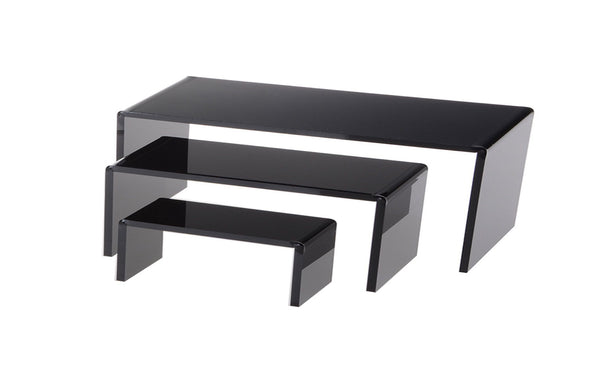 Riser / Bridge Display 1 Step Acrylic display / 200mm Wide x 100mm Deep, 3 Heights Per Pack