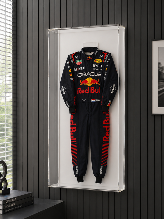 F1 Motorsport Full Size Drivers Suit Display Wall Mounted