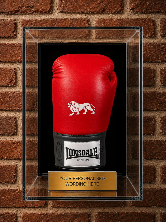 Boxing Glove Single  Wall Mounted Personalised Perspex Display