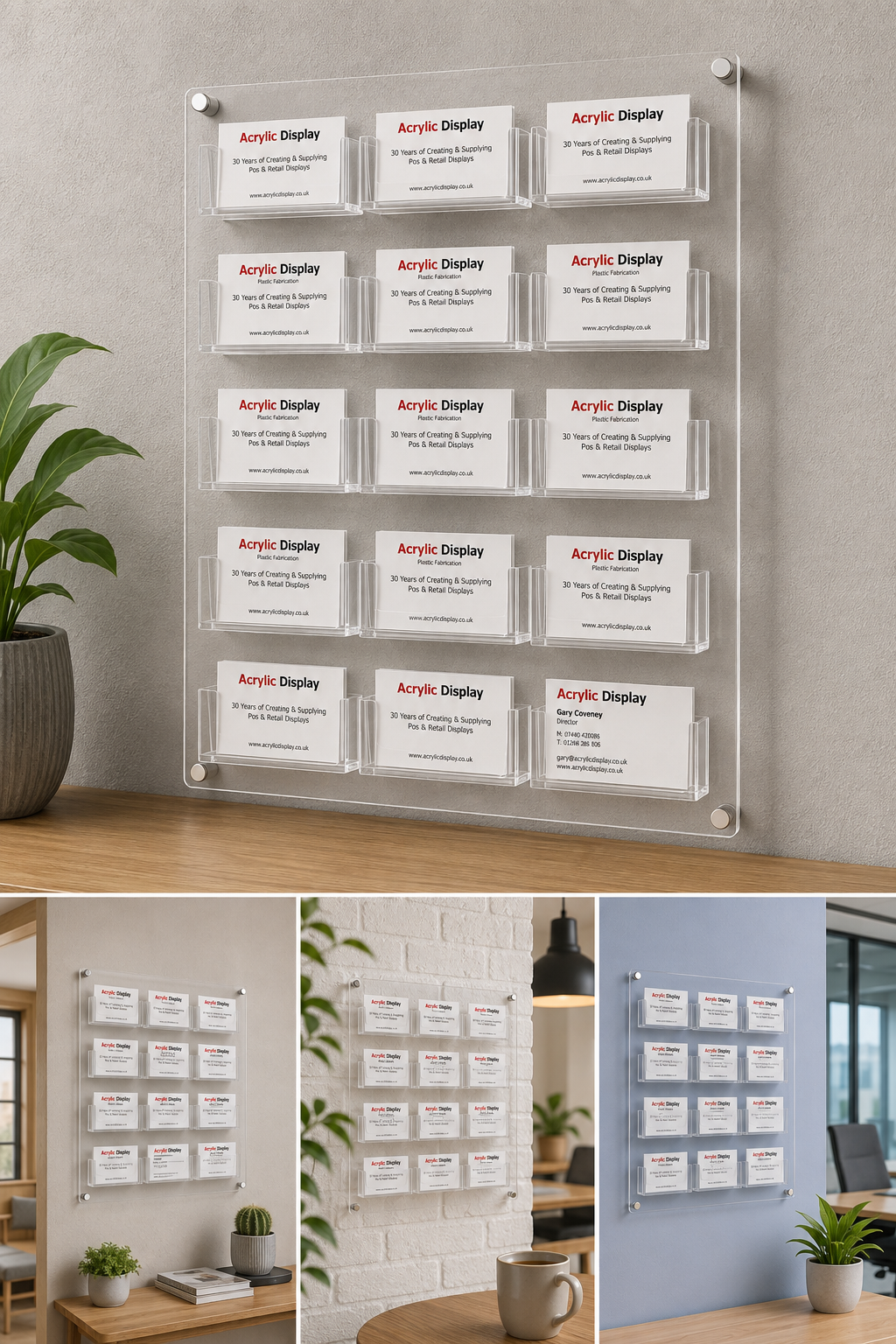 Business card holders wall mounted 15 pockets