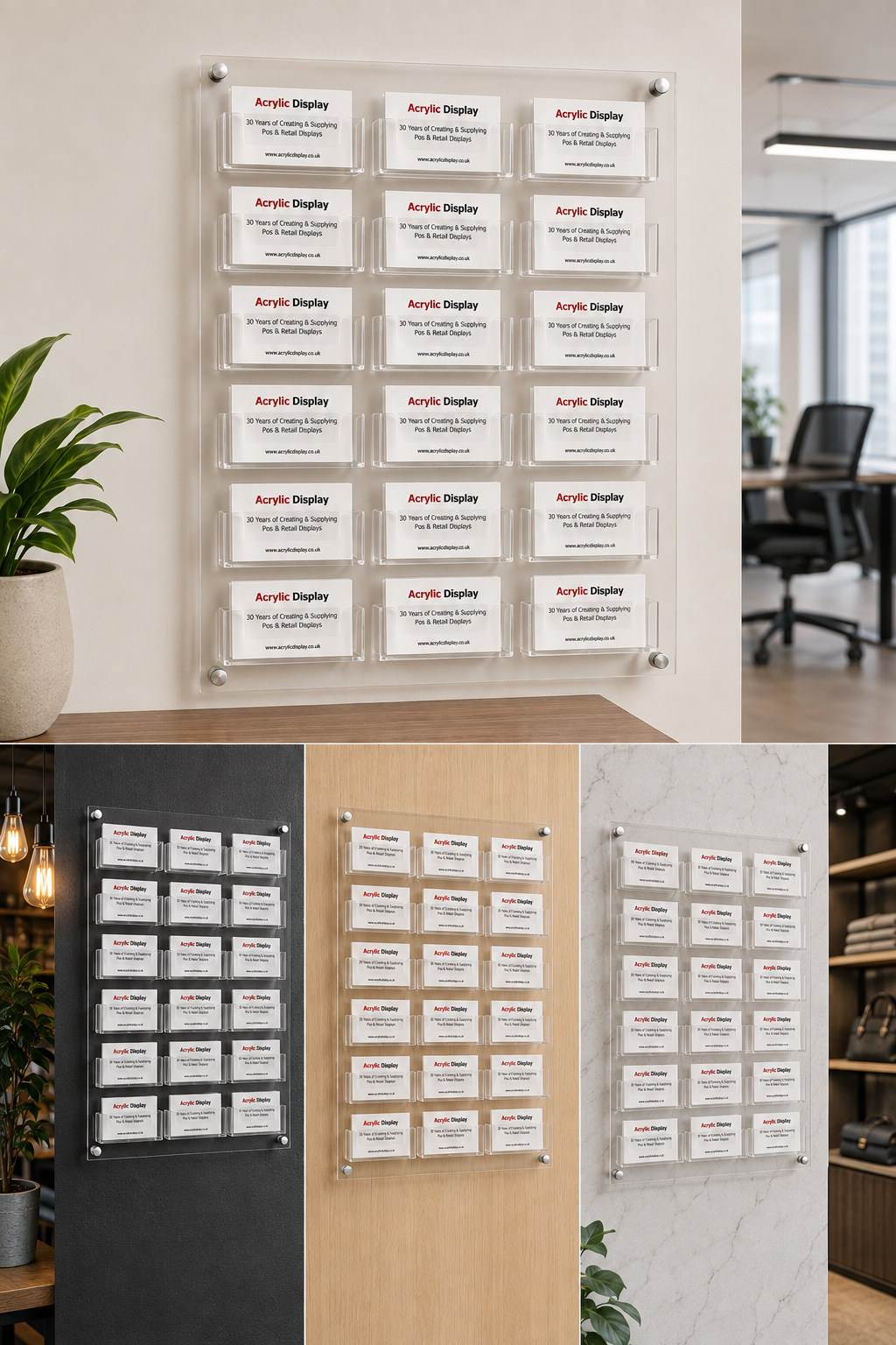 Business card holders wall mounted 18 pockets