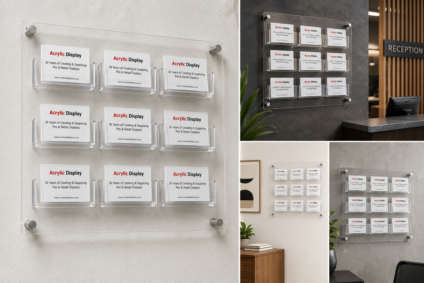Business card holders wall mounted 9 pockets