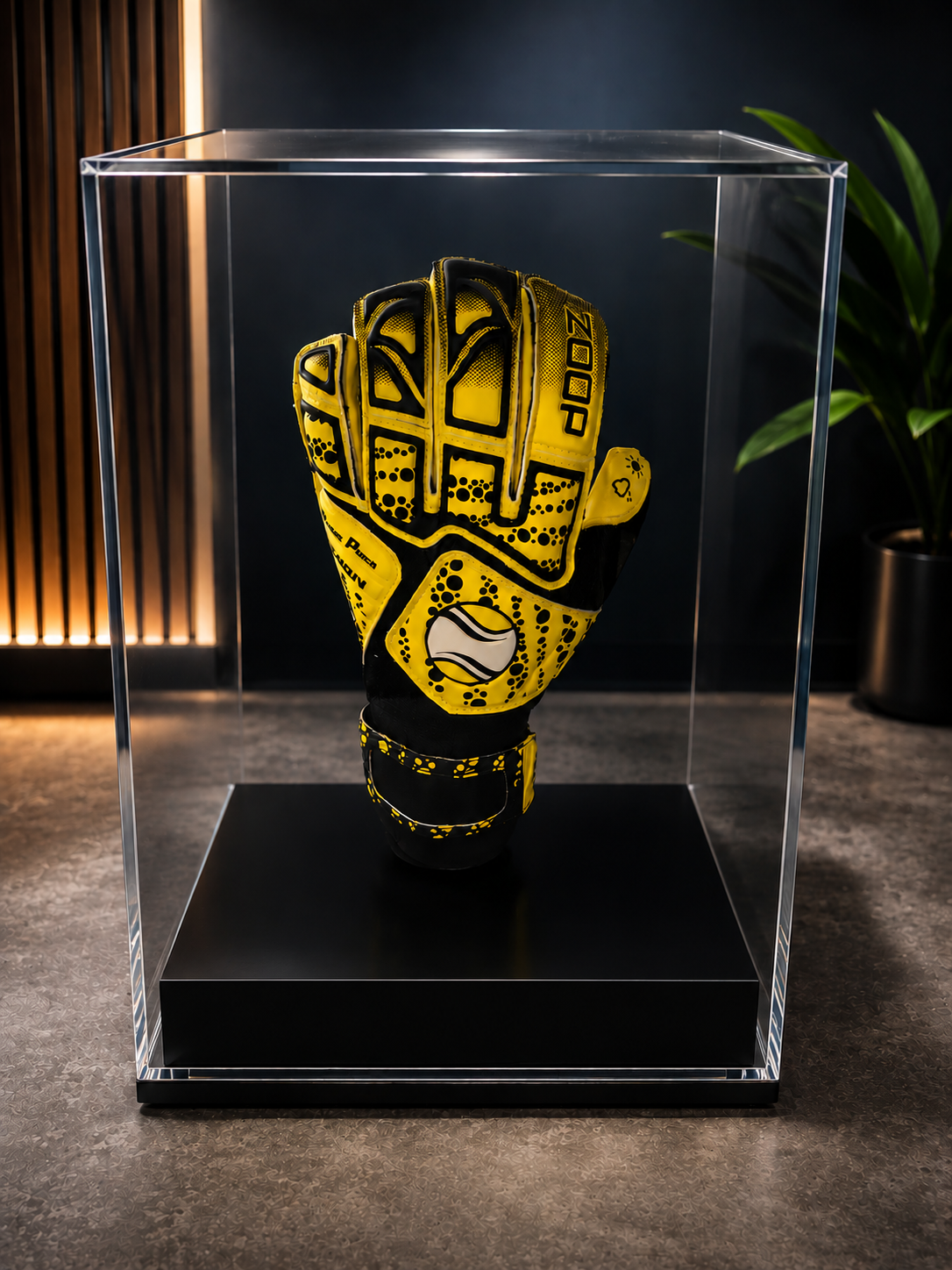 Goal keeper Glove Display Case Personalised Engraved