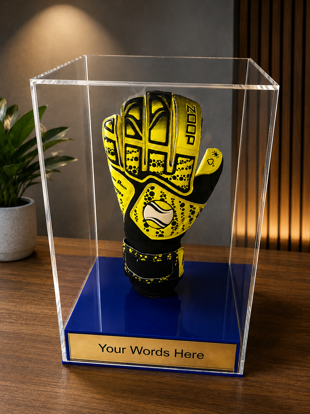 Goal keeper Glove Display Case Personalised Engraved