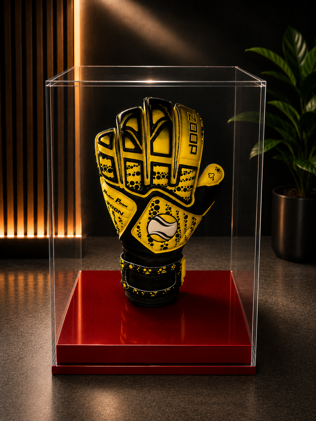 Goal keeper Glove Display Case Personalised Engraved