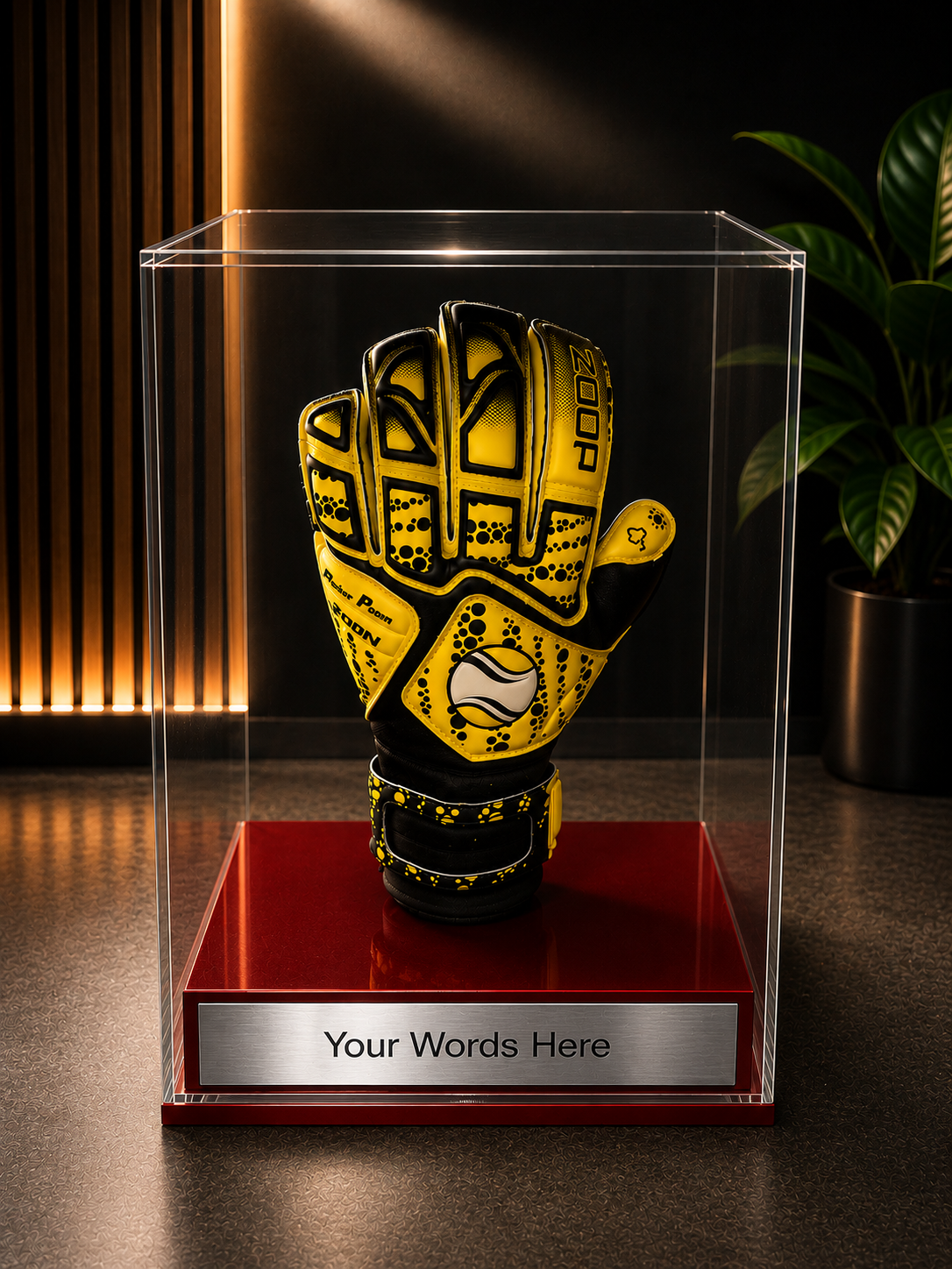 Goal keeper Glove Display Case Personalised Engraved