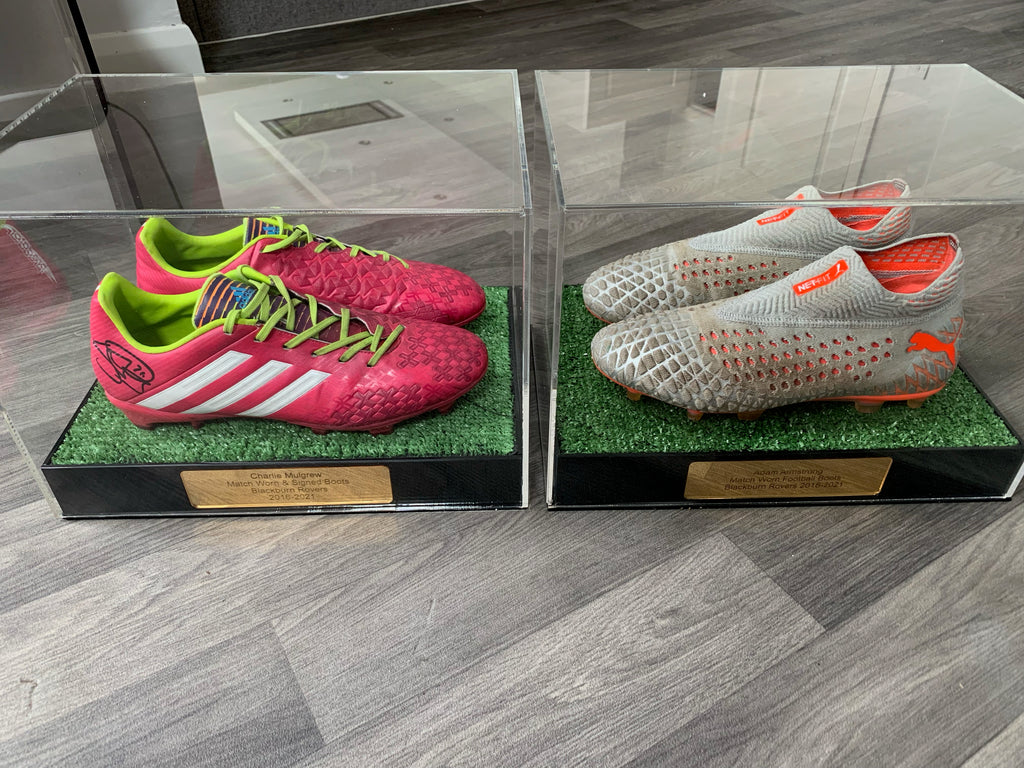 Football Boots Display Case Personalised with or without Artificial Gr ...