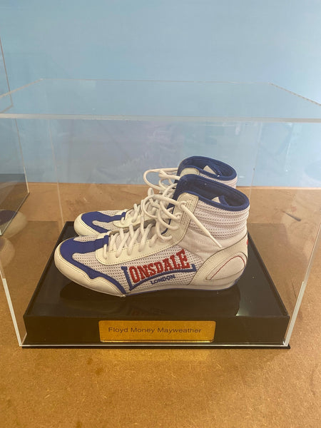 Boxing Boot Display Case with Personalised Etching Plaque