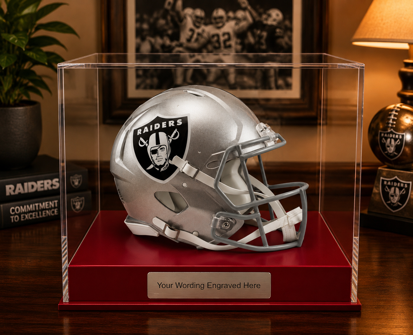 NFL, American Acrylic Display Case for a Signed/Autographed Personalised Plaque