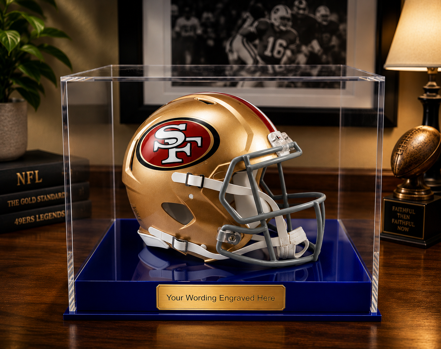 NFL, American Acrylic Display Case for a Signed/Autographed Personalised Plaque