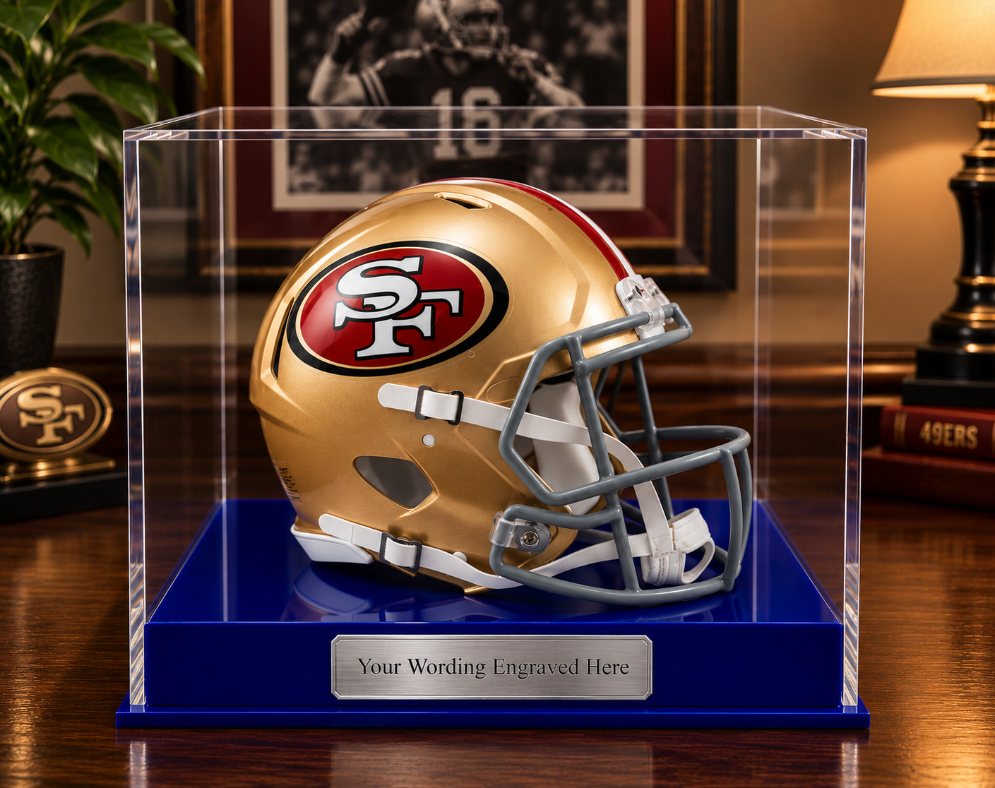 NFL, American Acrylic Display Case for a Signed/Autographed Personalised Plaque