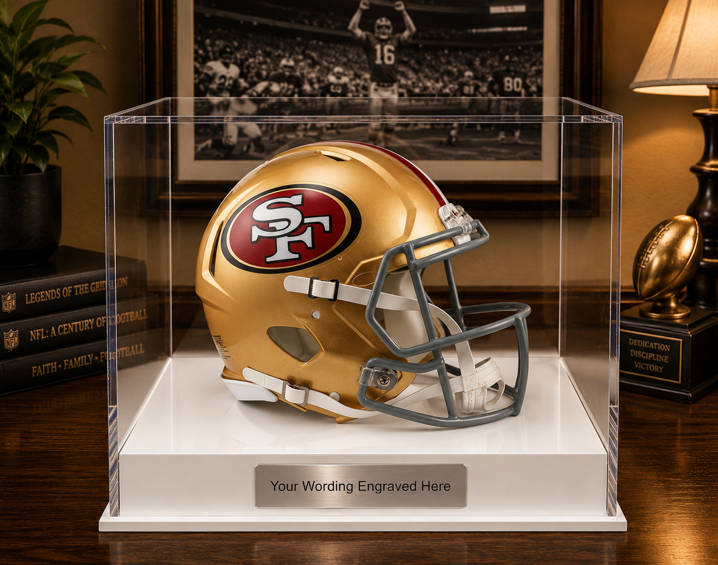 NFL, American Acrylic Display Case for a Signed/Autographed Personalised Plaque