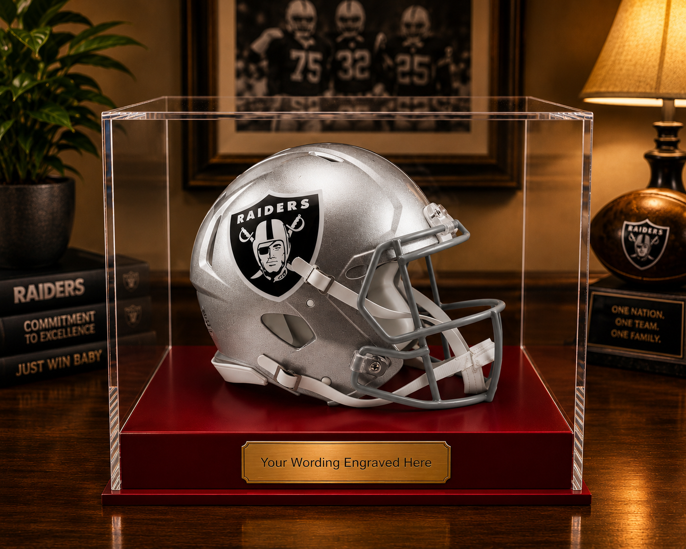 NFL, American Acrylic Display Case for a Signed/Autographed Personalised Plaque
