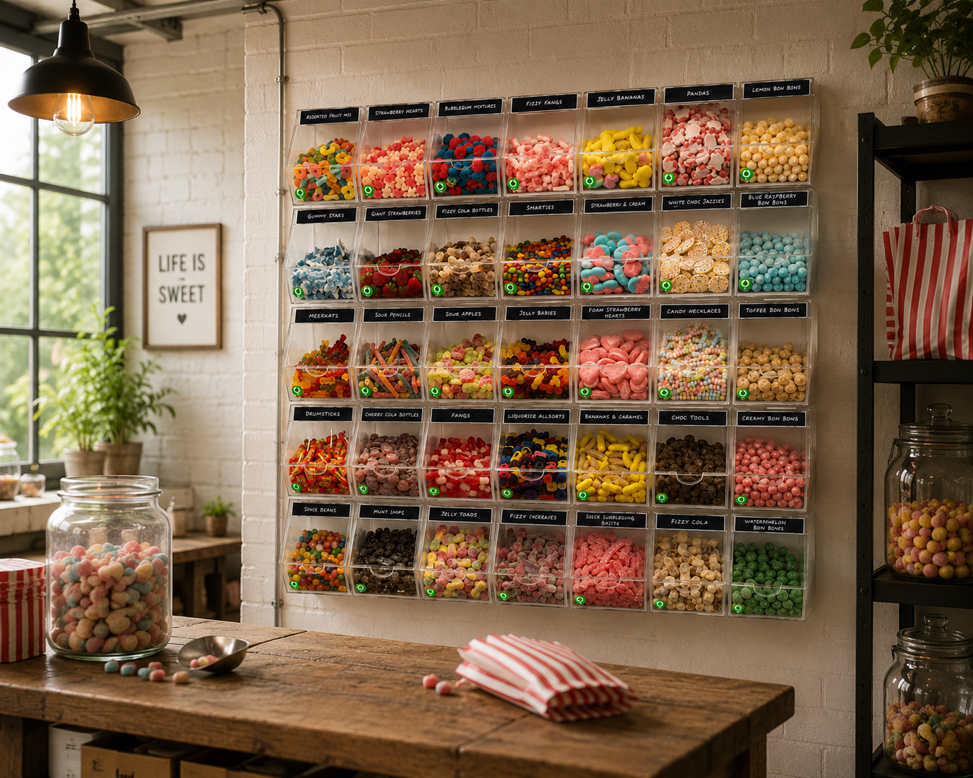 Pick and Mix / Storage Clear Display Bins 4 Sizes and Choice of 4,6,9,12 Pack