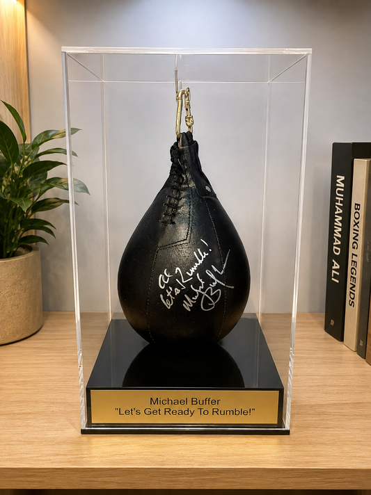 Boxing Speed Ball Display Case, Personalised Engraved Plaque
