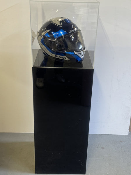 Crash Helmet Display With Free standing Plinth , Formula 1, Rally, Motorbike, Speedway