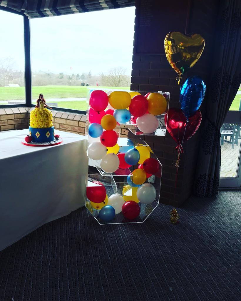 Balloon Decoration Display Clear Acrylic Perspex Number  for Birthdays etc.