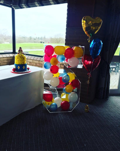 Clear Acrylic Perspex Number Balloon Decoration Display for Birthdays etc.