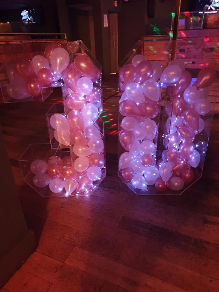 Balloon Decoration Display Clear Acrylic Perspex Number  for Birthdays etc.