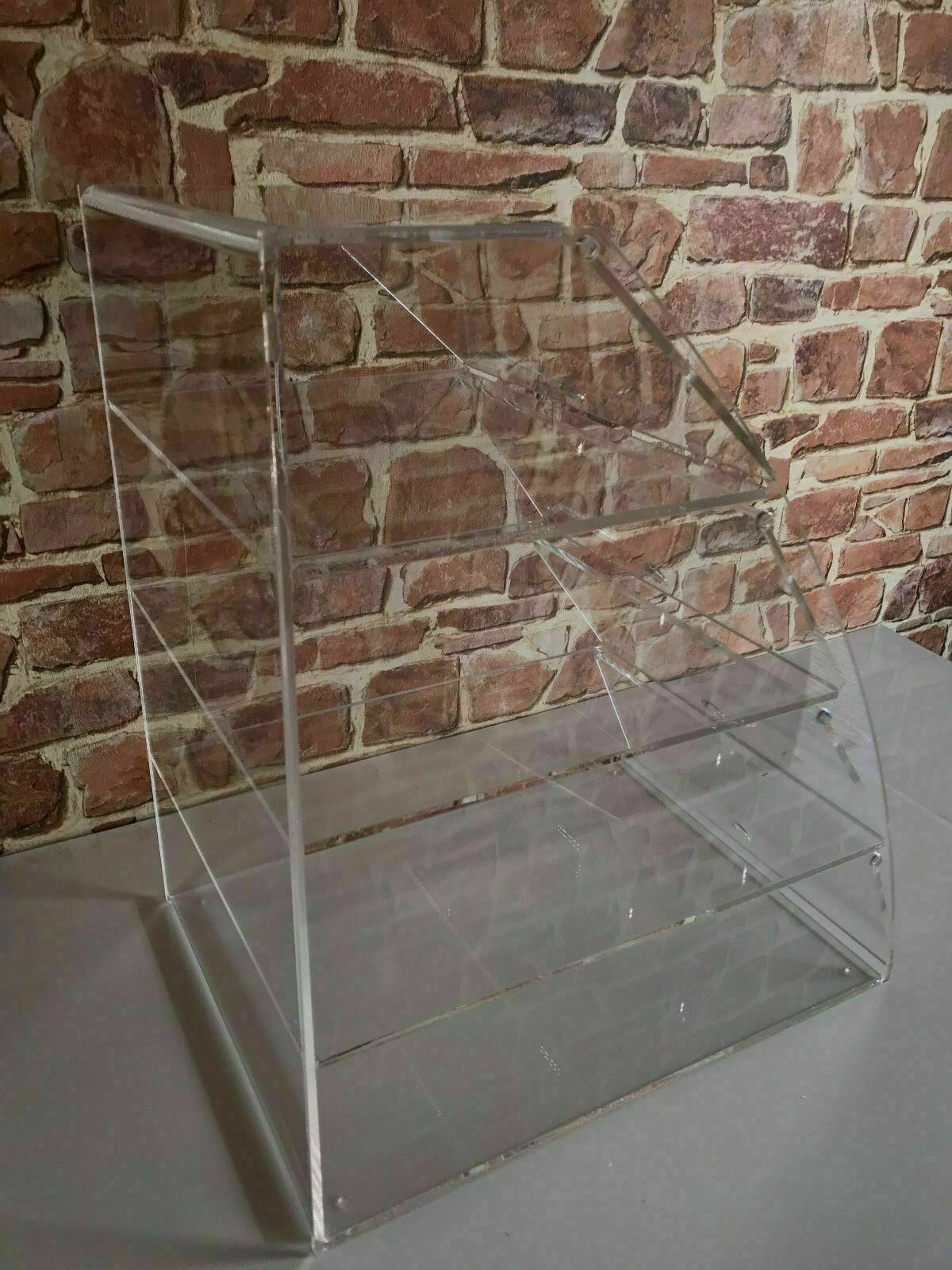 Display Cabinet Curved with 4 Shelves with Individual Hinged Doors