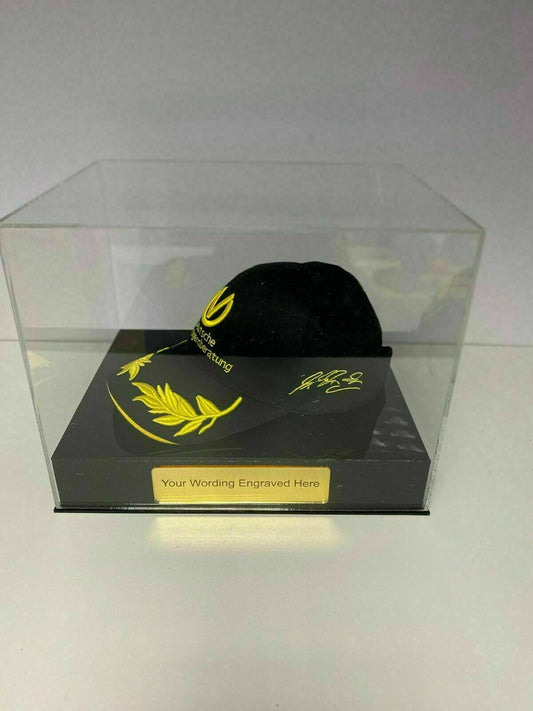 Display Case Baseball Cap Memorabilia for all Sports. Personally Engraved