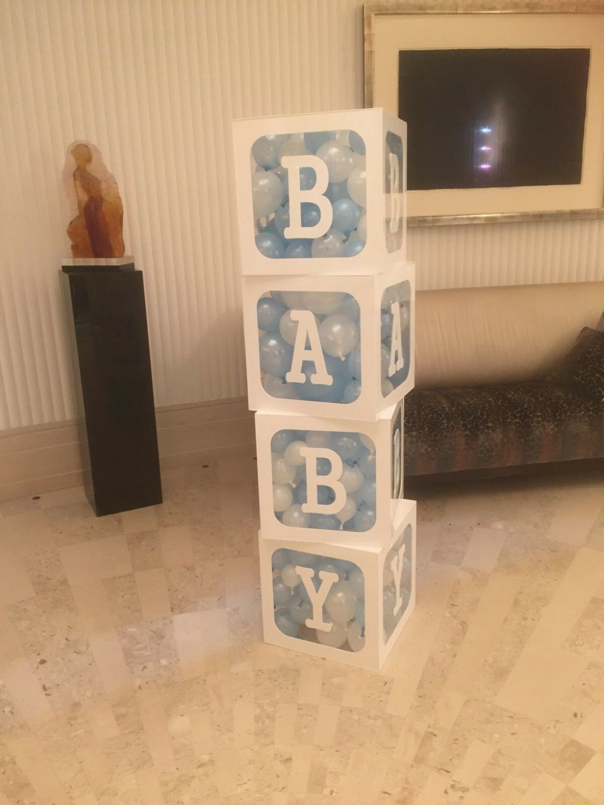 Baby Shower Birthday Display Cubes.