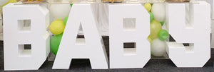 Freestanding White Acrylic Party Letters and Numbers
