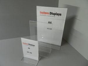 Poster holder upright portrait Menu Poster Holders Acrylic Perspex Display Stands