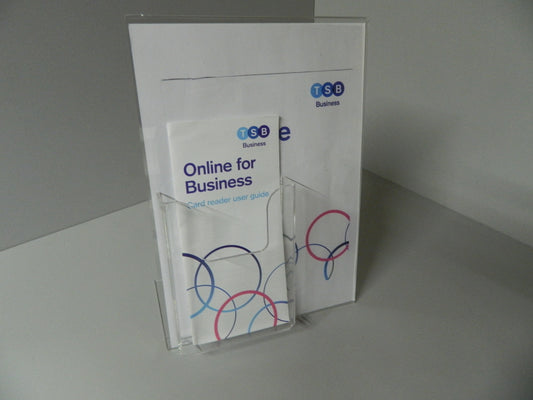 Poster holder A4 Menu Poster Holders with 3rd A4 Leaflet holder Acrylic Perspex
