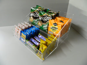 Confectionery, Chocolate bar , Crisps, Condiment etc. 2 Step Counter Display