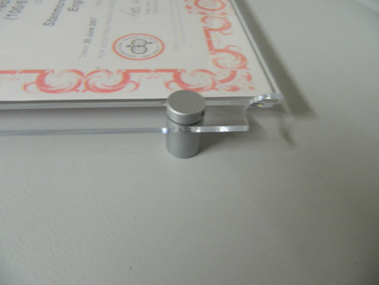 Poster Holder POS certificate holder with stand of wall fixings