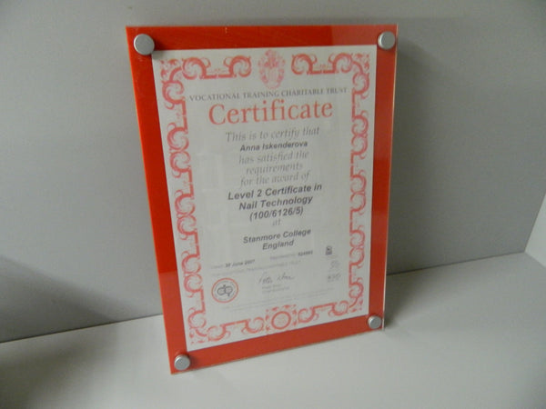 Poster Holder Quality 2 piece wall mount food hygiene diploma, award, certificate, holder.