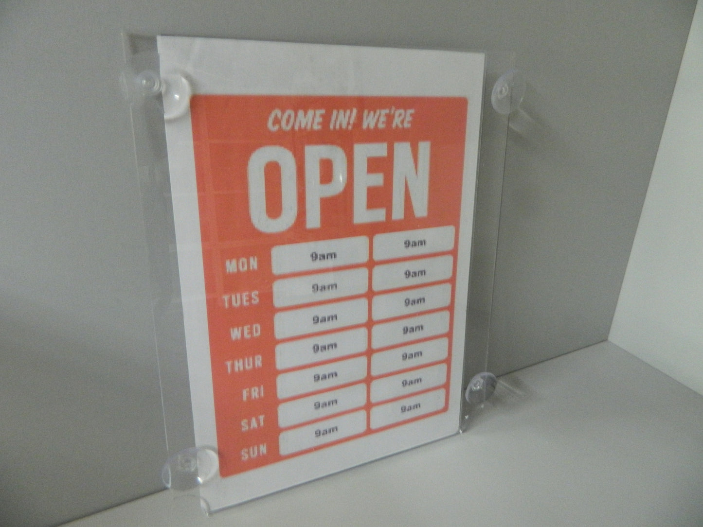 Poster holder with suction cups for window display A4, A3 & A2 Pack of 3