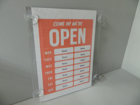 Poster holder with suction cups for window display A4, A3 & A2