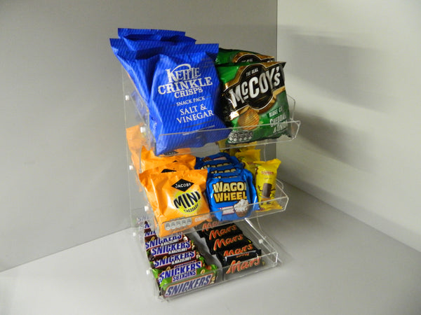 Confectionery, Chocolate bar , Crisps, Condiment etc. 3 Tier Counter Display
