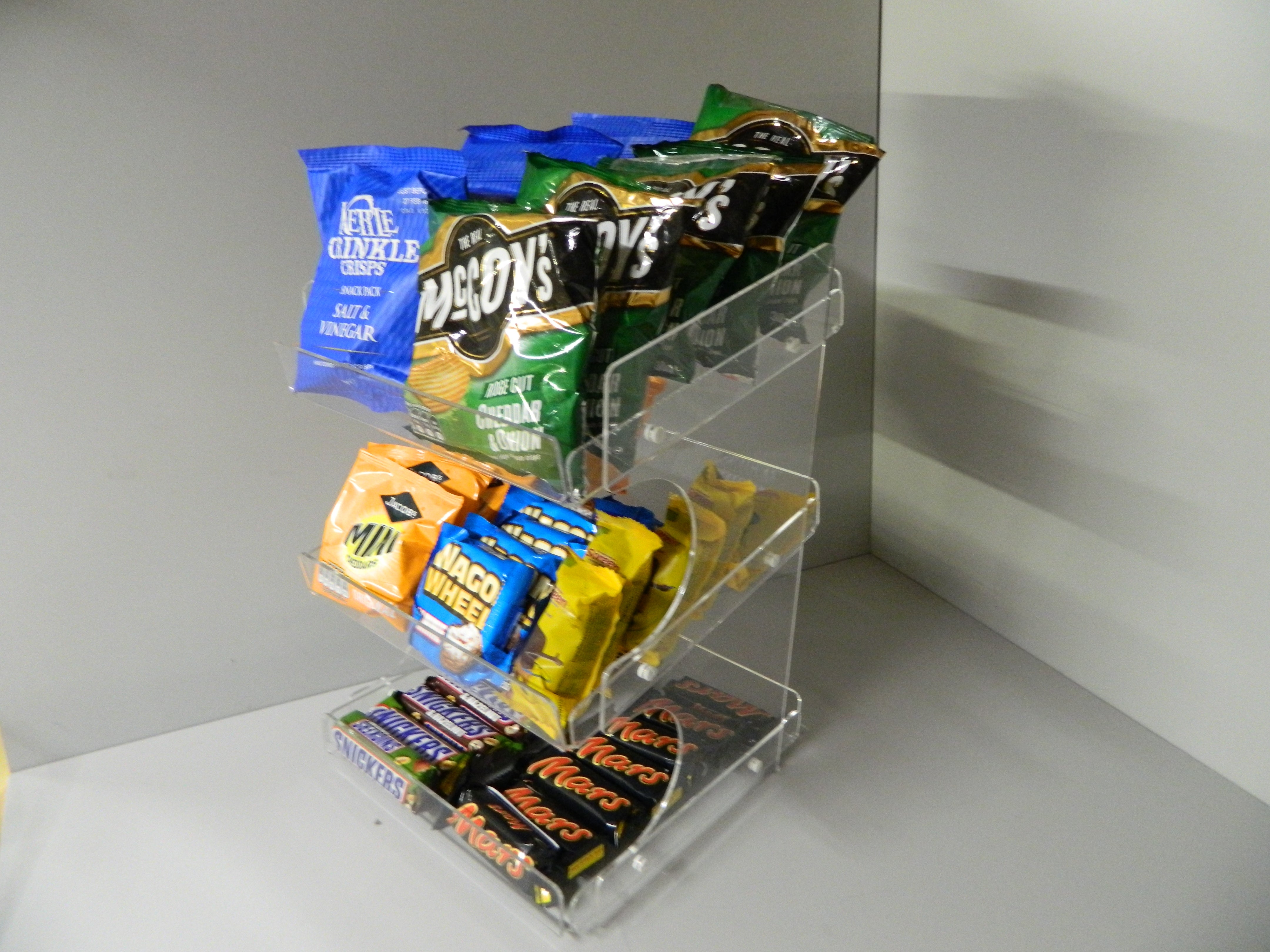 Confectionery, Chocolate bar , Crisps, Condiment etc. 3 Tier Counter D ...