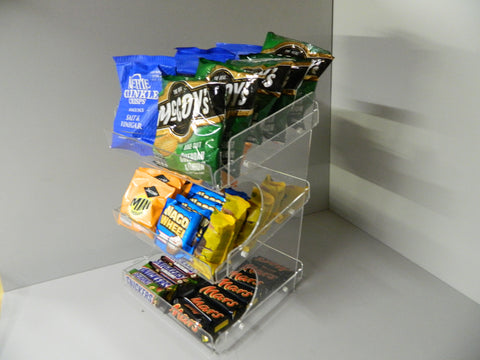 Confectionery, Chocolate bar , Crisps, Condiment etc. 3 Tier Counter Display