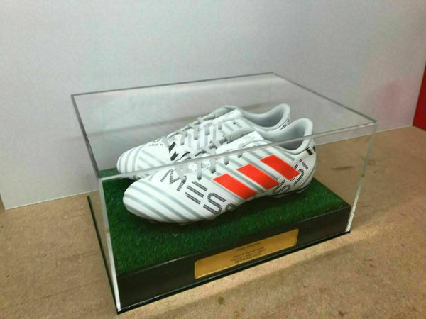 Football Boots Display Case Personalised with or without Artificial Grass