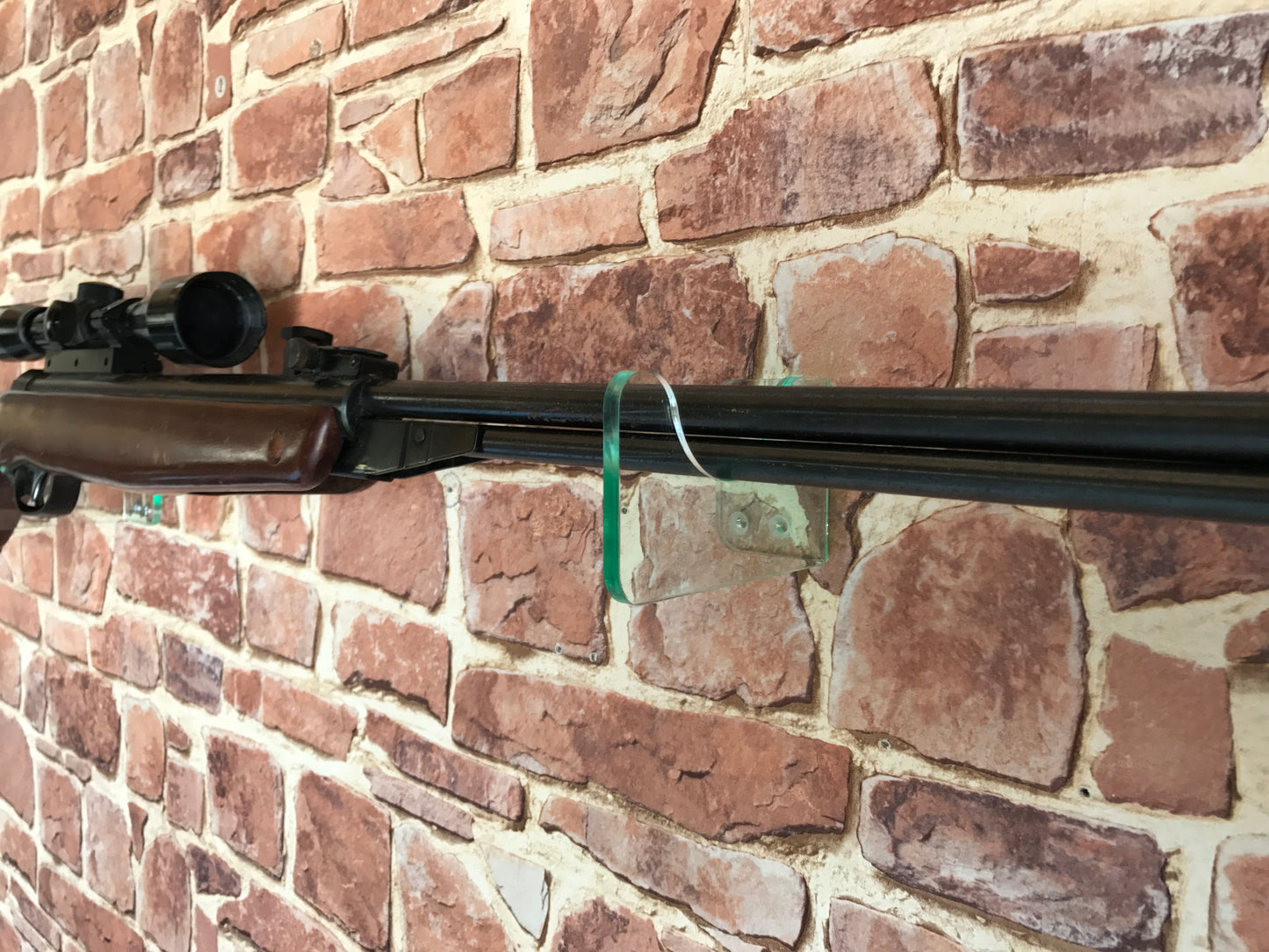 Gun Rack Wall Mount Brackets x 1 Pair Glass look Perspex / Acrylic