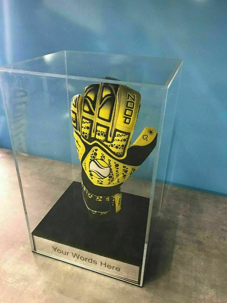 Goal keeper Glove Display Case Personalised Engraved
