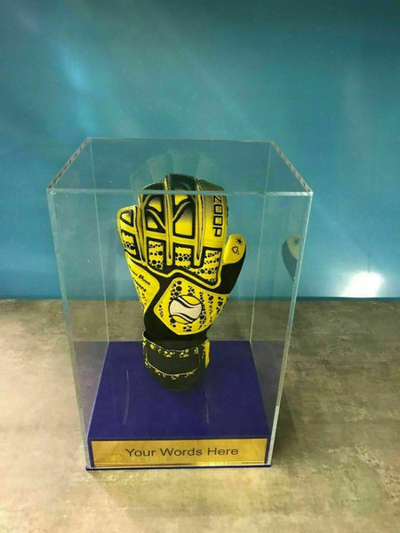 Goal keeper Glove Display Case Personalised Engraved