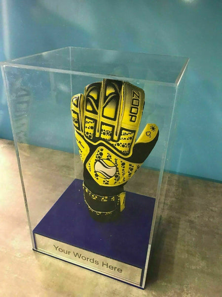 Goal keeper Glove Display Case Personalised Engraved