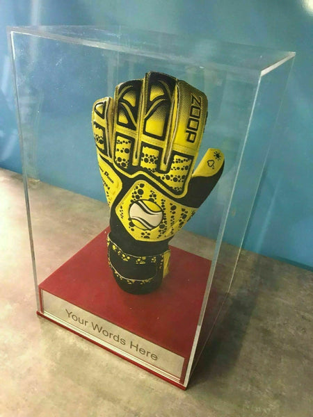Goal keeper Glove Display Case Personalised Engraved
