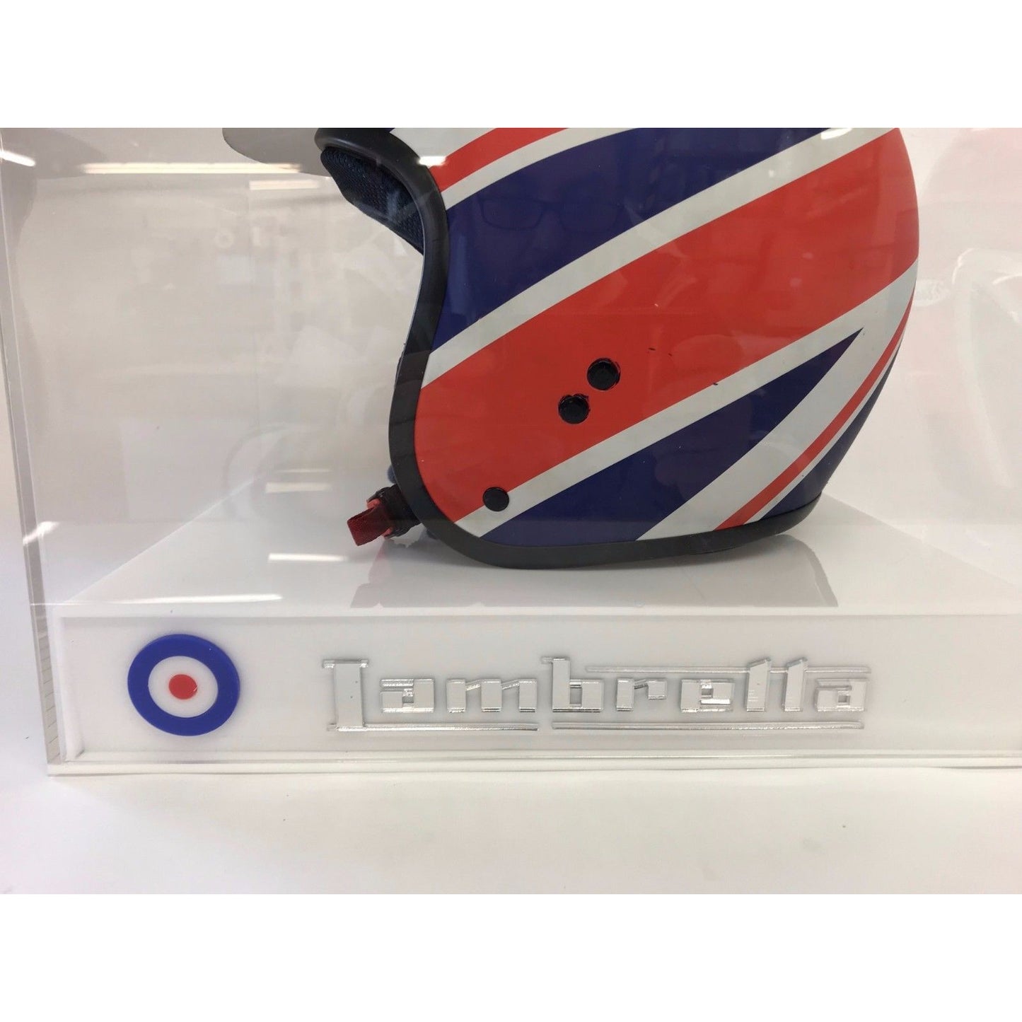 Display Case Lambretta / Vespa Crash Helmet