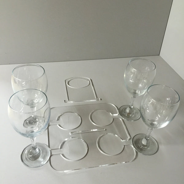 Catering wine glass carrier 2 piece design for easy assembly and storage.
