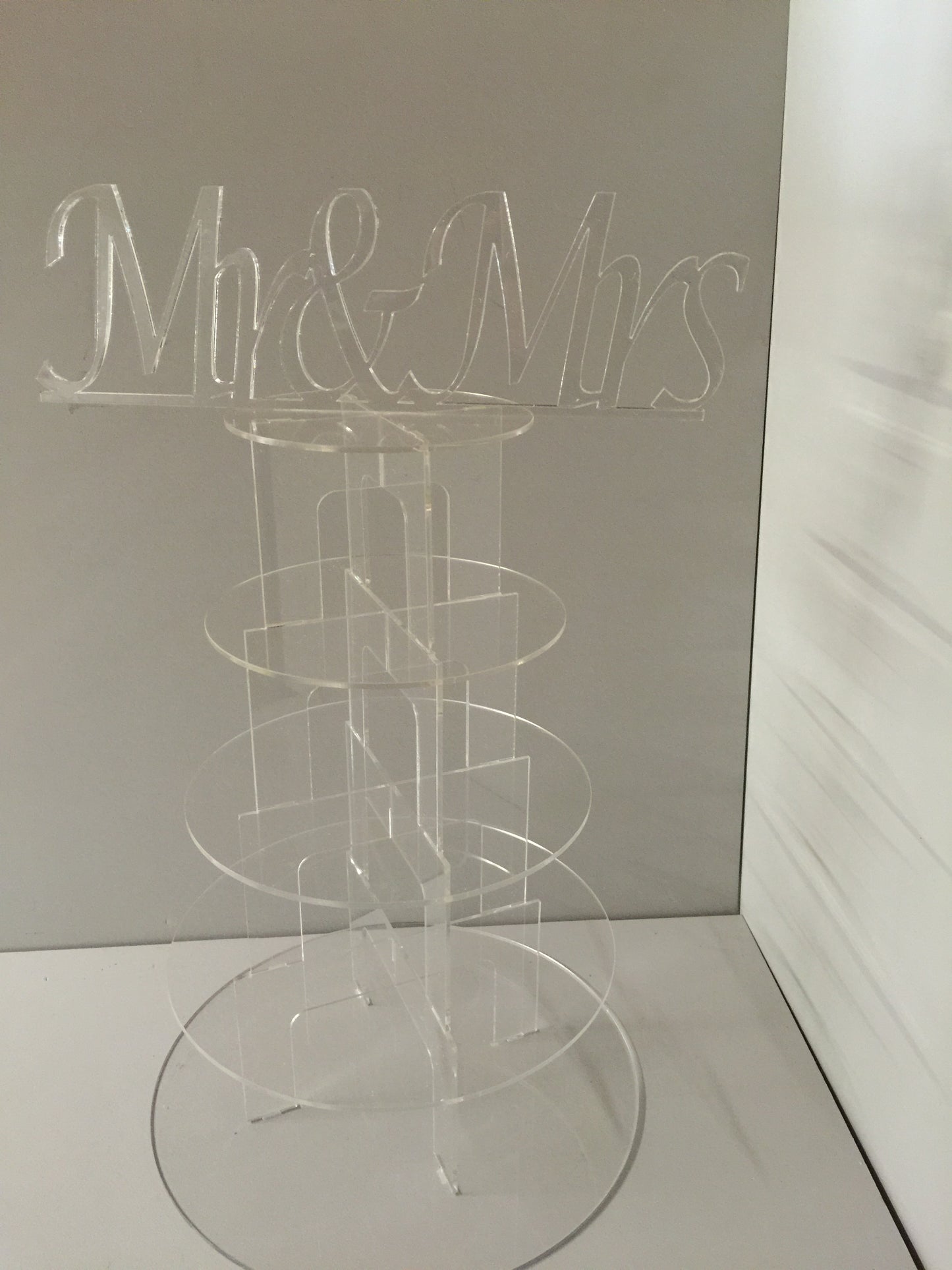 Cake stand 5 tier round Mr & Mrs wedding Celebration.